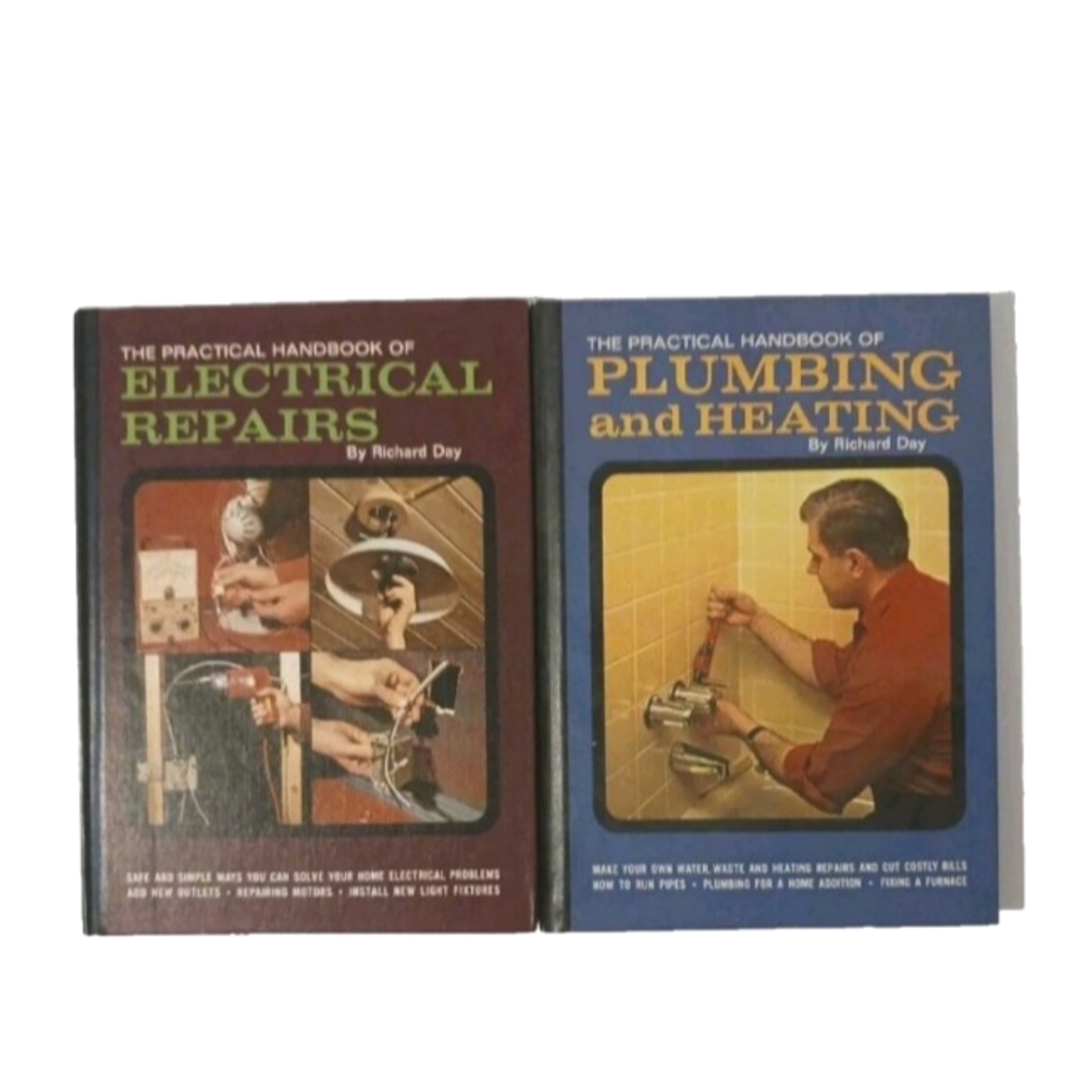 VTG 1969 Practical Handbooks: Electrical Repairs & Plumbing/Heating Set MCM DIY